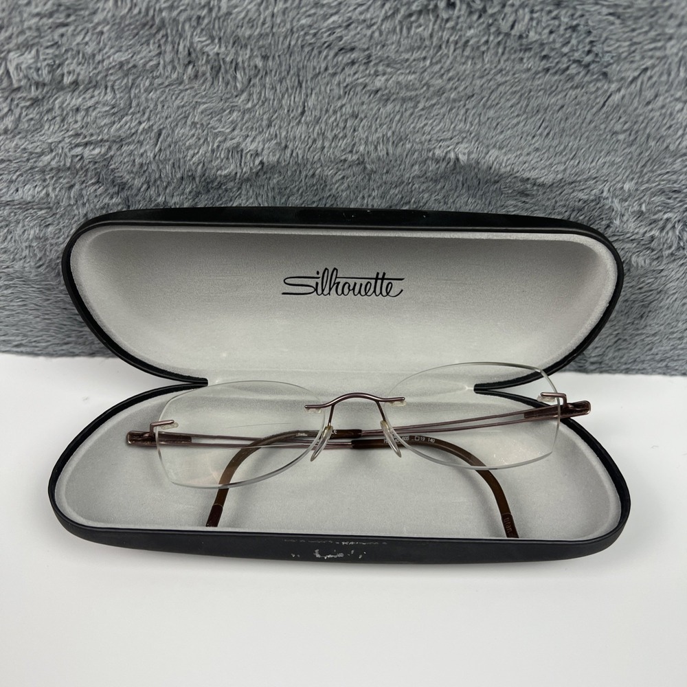 Silhouette‎ Eyeglasses 7661 40 6058 Titan Brown Rimless Frame Austria 50[]19 140